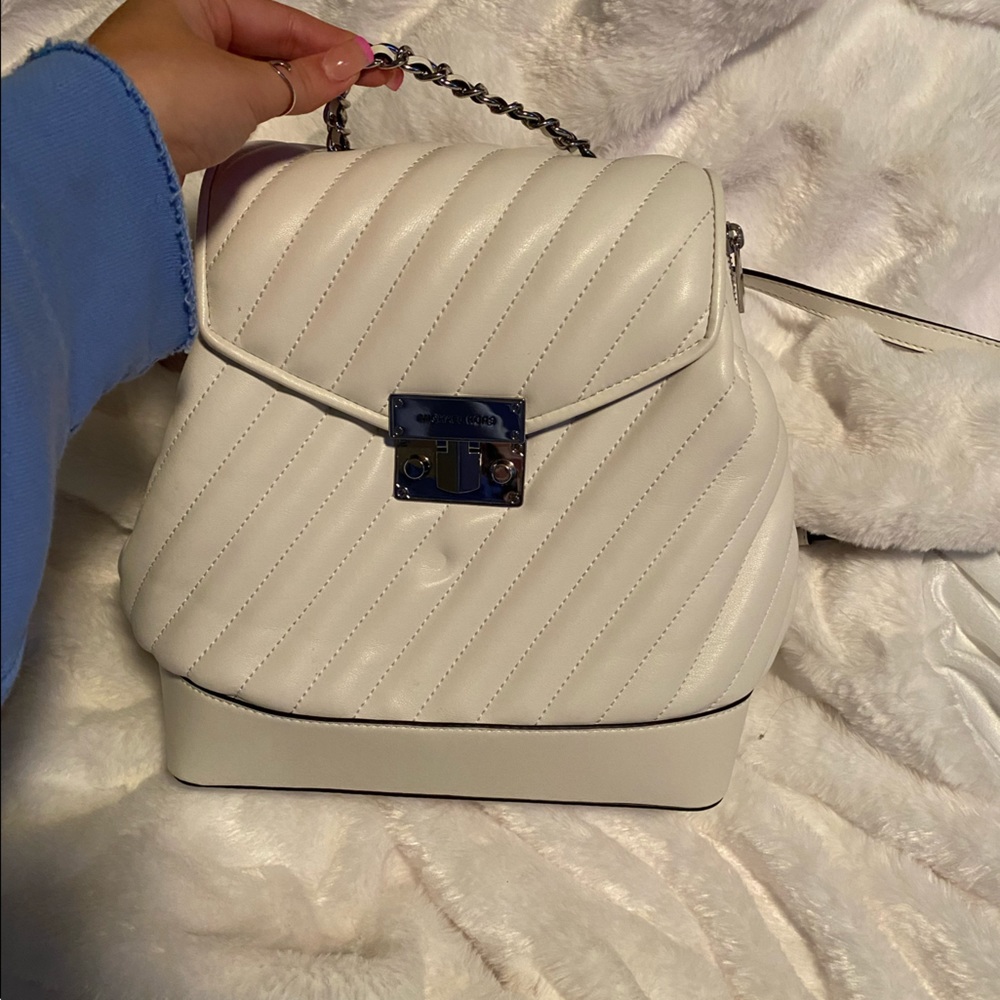 Micheal Kors White Backpack